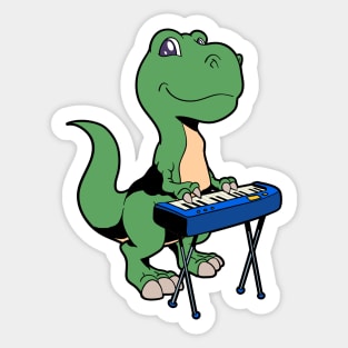 Comic TREX playing keyboard Sticker